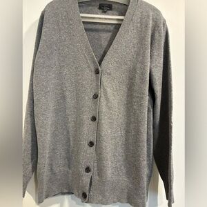 J  Crew cashmere blend cardigan in heather gray